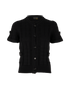 Fendi Knit Short Sleeve Cardigan, &pound;220, Clothing, Black, Cotton, Front view