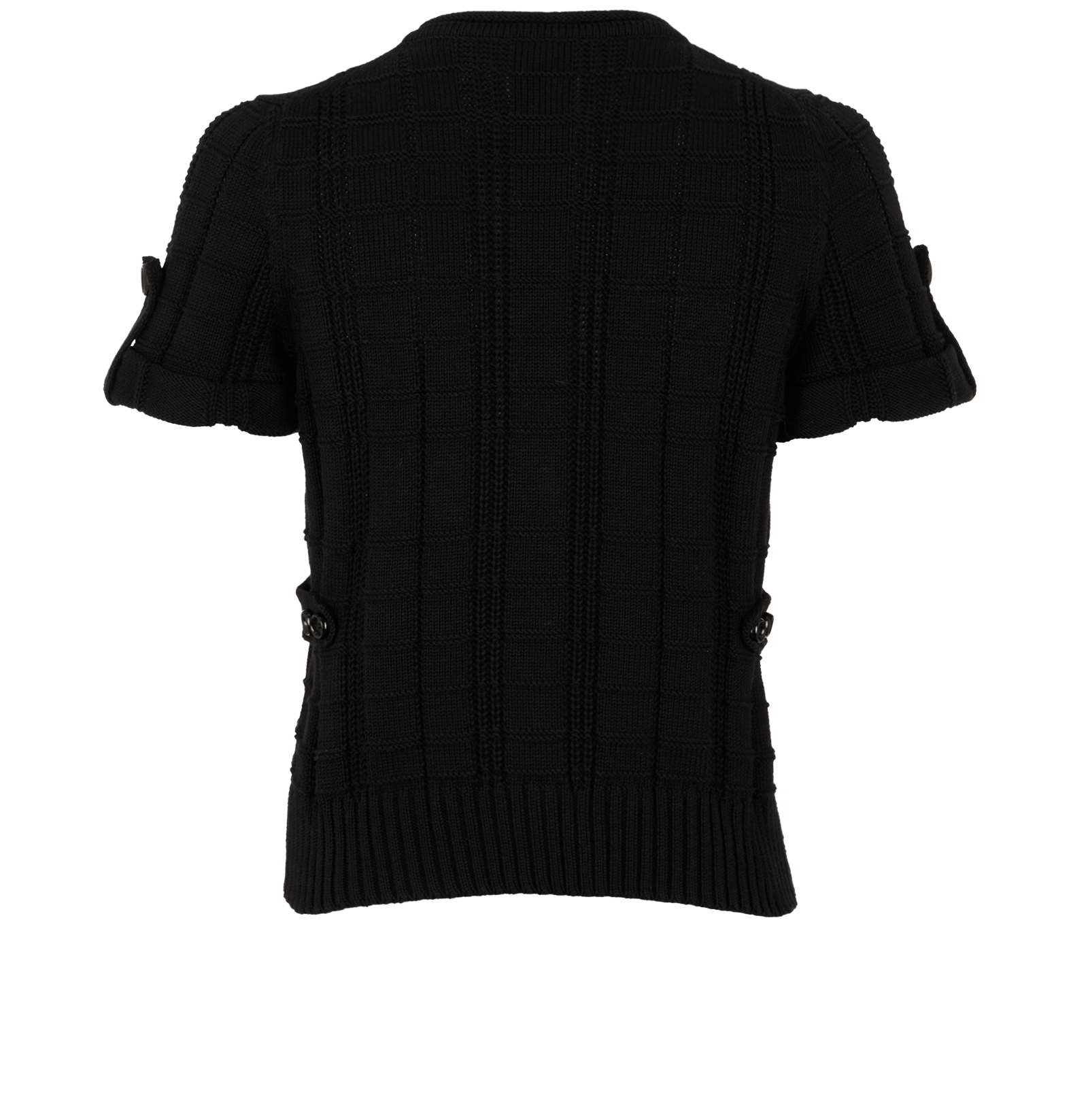 Fendi Knit Short Sleeve Cardigan, &pound;220, Clothing, Black, Cotton, Back view