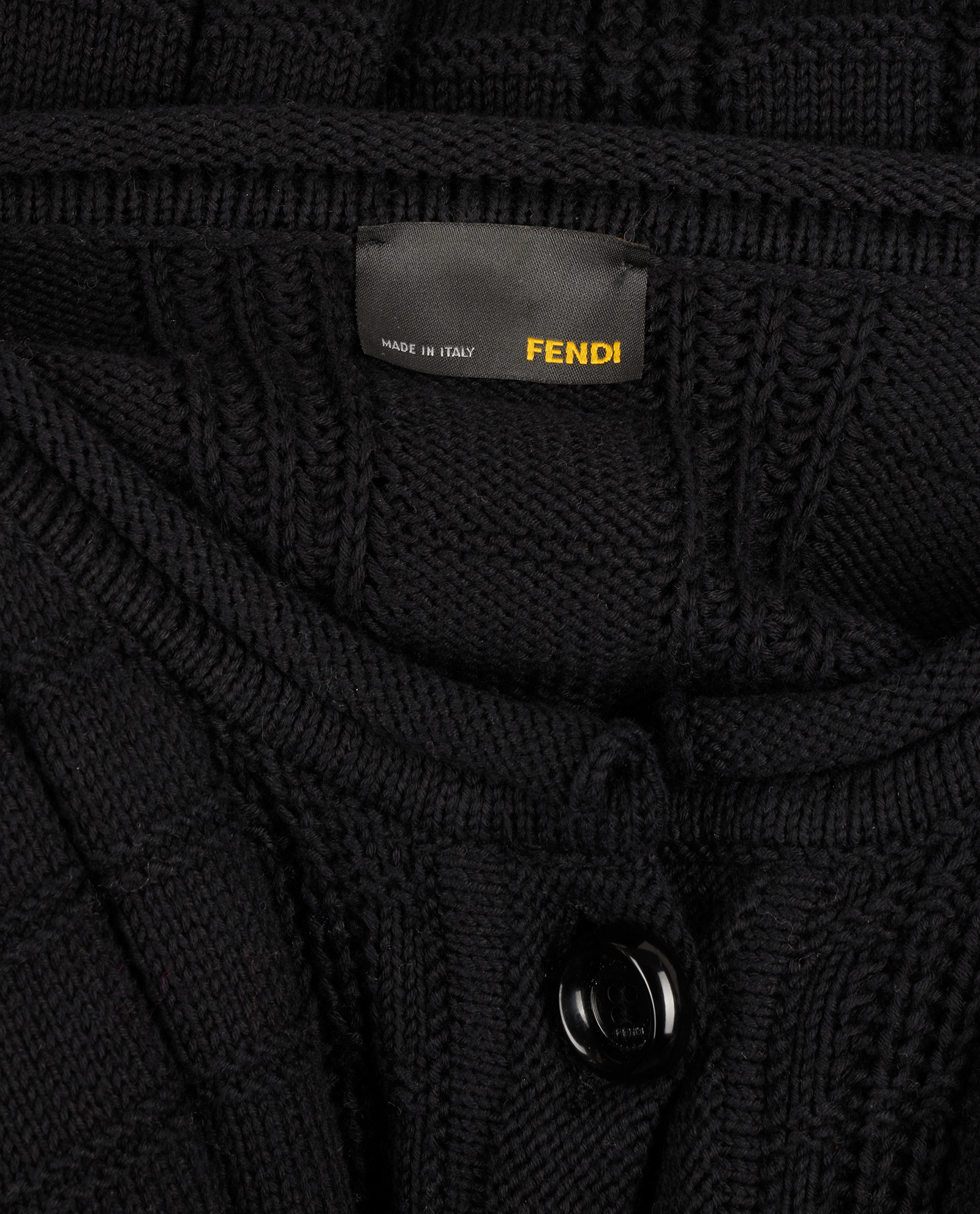 Fendi Knit Short Sleeve Cardigan, &pound;220, Clothing, Black, Cotton, Other view