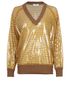 Fendi Vichy Sequin V Neck Jumper, front view