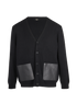 Fendi Knitted Leather Pocket Cardigan, front view