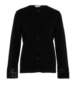 Fendi Perforated Cardigan, Viscose/Poly, Black, UK8, 2*