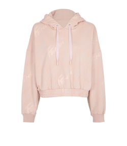 Fendi Cropped Logo Hoodie, Cotton, Pink, Sz 12, 2*