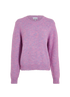 Ganni Melange Effect Crew Jumper, &pound;110, Clothing, Purple, Alpaca Wool/Cotton, Front view