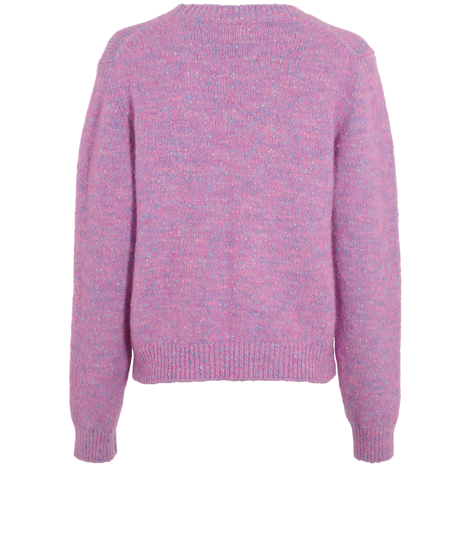 Ganni Melange Effect Crew Jumper, &pound;110, Clothing, Purple, Alpaca Wool/Cotton, Back view