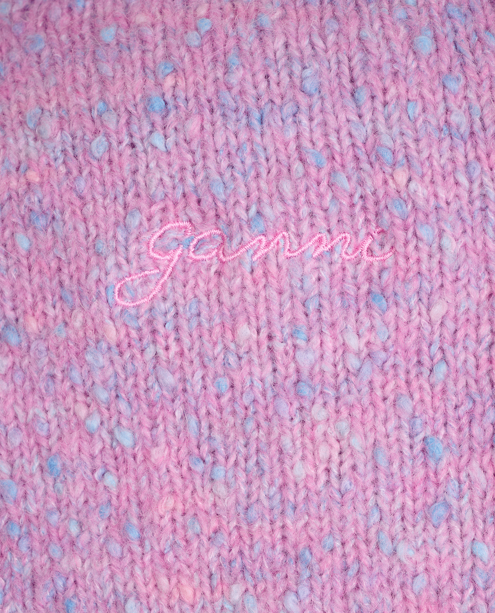 Ganni Melange Effect Crew Jumper, &pound;110, Clothing, Purple, Alpaca Wool/Cotton, Other view