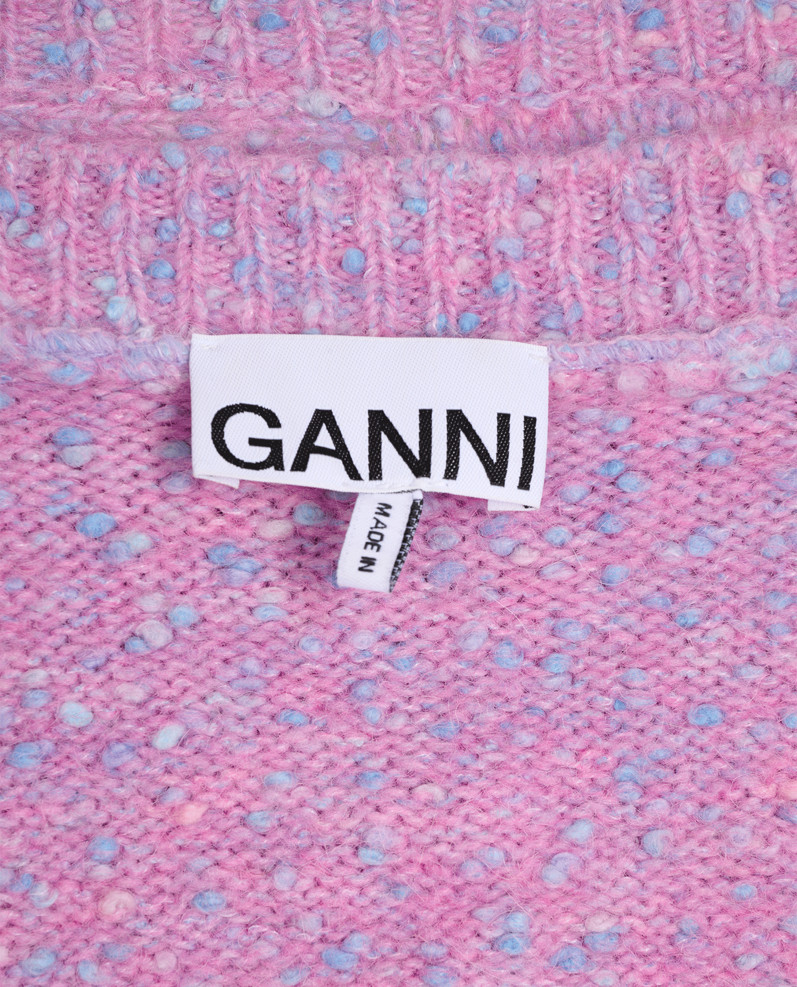 Ganni Melange Effect Crew Jumper, &pound;110, Clothing, Purple, Alpaca Wool/Cotton, Other view