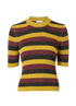 Ganni Glitter Striped Jumper, &pound;60, Clothing, Pink/Yellow, Viscose, Front view