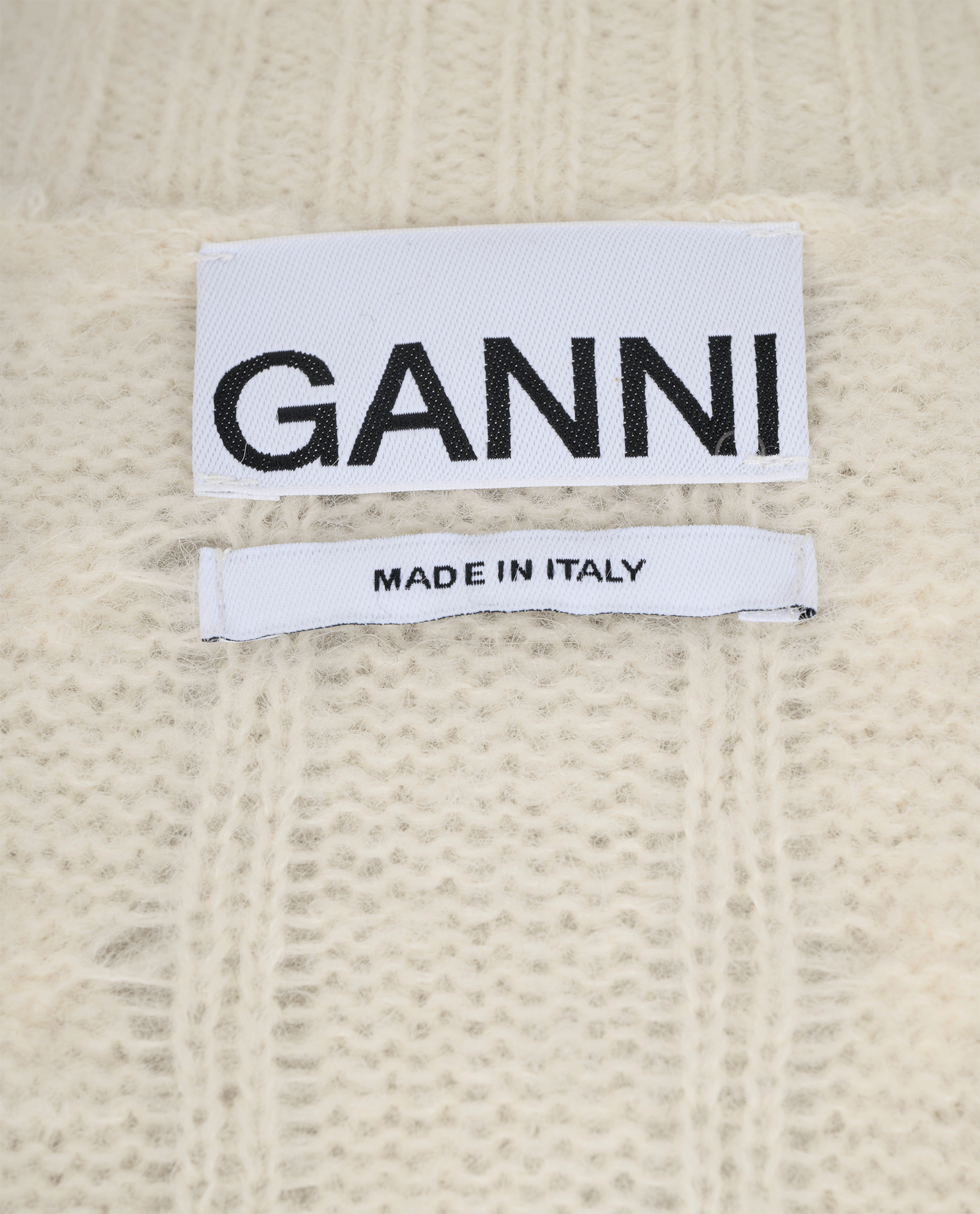 Ganni Cable Knit Turtleneck Sweater, &pound;80, Clothing, Cream, Alpaca Wool/Polyester (Polymer), Other view