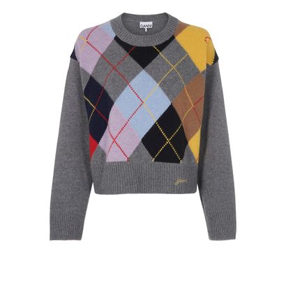 Ganni Harlequin Oversized Jumper, front view