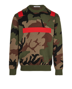 Givenchy Camouflage Jumper, Mens, Cotton, Green, UK XL, 3*