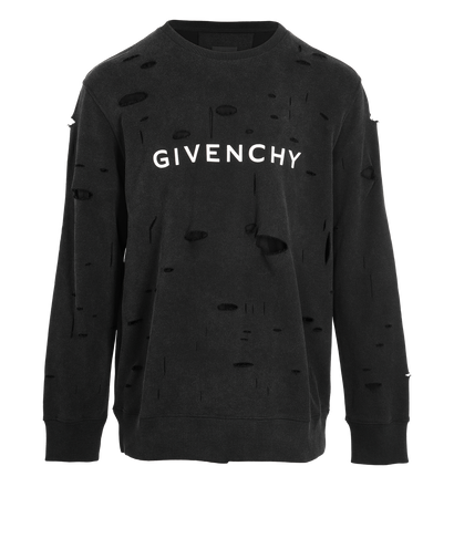 Givenchy Archetype Ripped Sweatshirt, &pound;220, Clothing, Black, Cotton, Front view