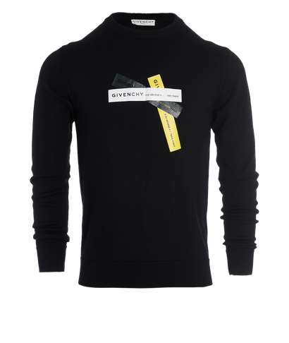 Givenchy Label-Print Knitted Jumper, front view