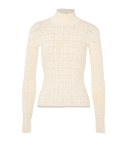 Givenchy 4G Monogram Knitted Jumper, Viscose, Cream, Sz S, 2*