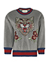 Gucci embellished Angry Cat Jumper, front view