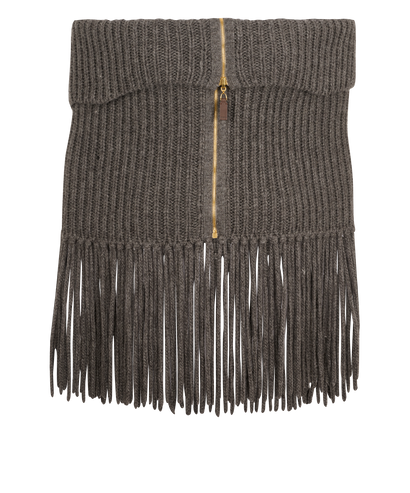 Gucci Zipped Fringe Poncho, &pound;130, Clothing, Grey, Wool, Front view