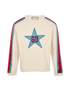 Gucci GG Star Crew Neck Sweatshirt, &pound;275, Clothing, Cream, Cotton, Front view