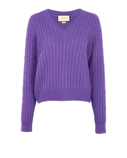 Gucci V Neck Jumper, Wool, Purple, UK10, 3*