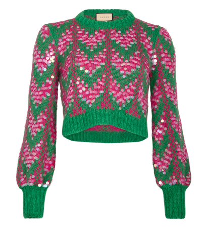 Gucci Crop Sequin Sweater, front view