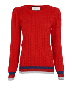 Gucci Knit Jumper, Cashmere, Red, Sz XL, 2*