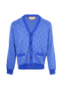 Gucci GG V-Neck Cardigan, &pound;420, Clothing, Blue, Wool, Front view