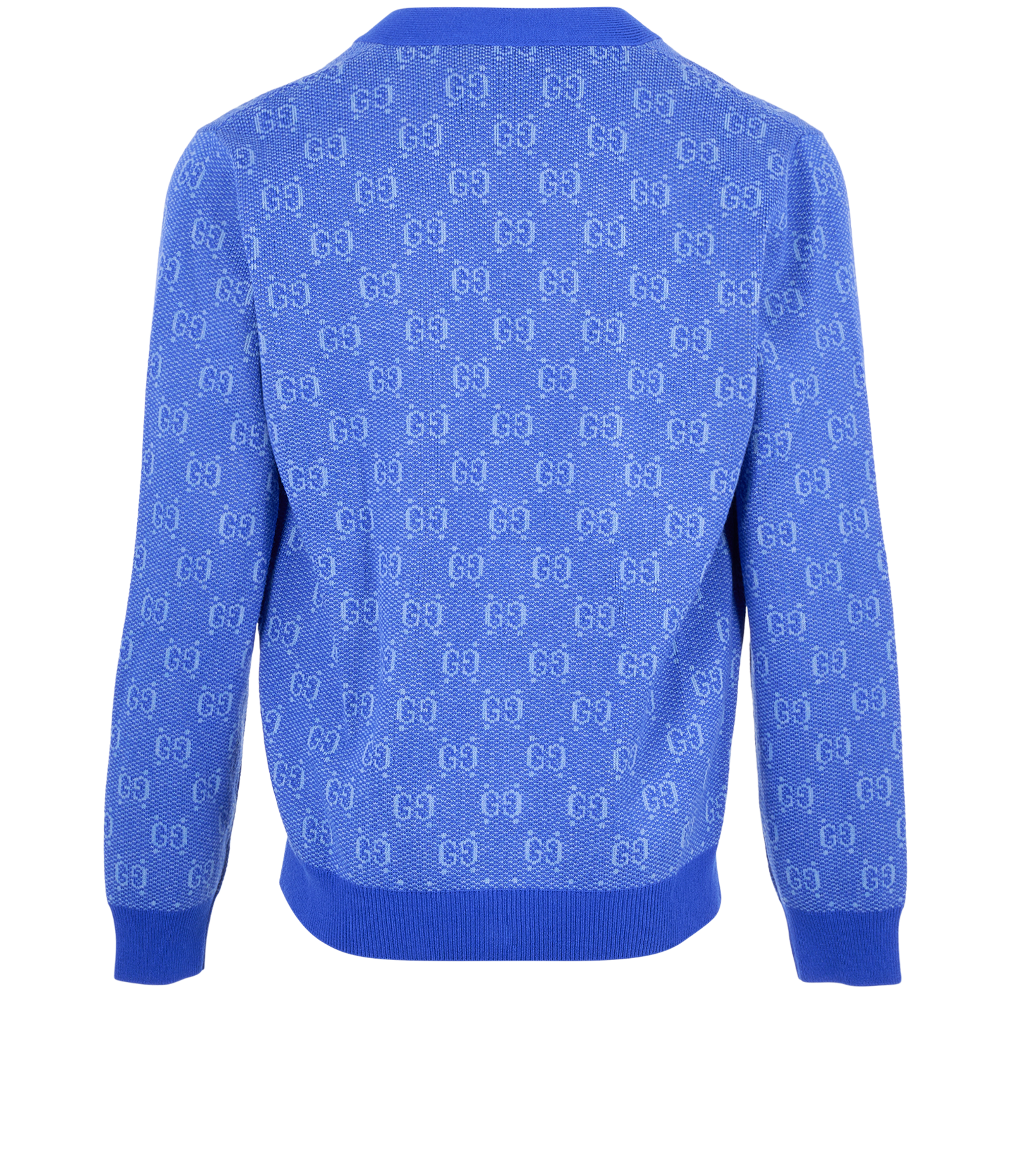 Gucci GG V-Neck Cardigan, &pound;420, Clothing, Blue, Wool, Back view