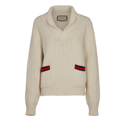 Gucci Knitted Web Stripe Jumper, front view