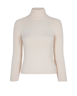 Gucci High Neck Knit Jumper, Merino Wool, Cream, Sz M, 3*