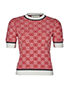 Gucci Monogram Knitted Sweatshirt, &pound;475, Clothing, Red, Cotton/Wool, Front view