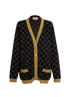 Gucci GG Glitter Cardigan, &pound;450, Clothing, Blue/Gold, Cotton, Front view