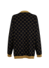 Gucci GG Glitter Cardigan, &pound;450, Clothing, Blue/Gold, Cotton, Back view