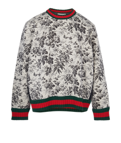 Gucci Floral Printed Jumper, Mens, Cotton, Grey, Sz 3XL, 3*