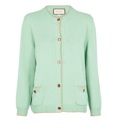 Gucci Cardigan, &pound;420, Clothing, Green, Cotton, Front view