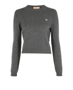 Gucci Interlocking G Knit Jumper, Wool/Cashmere, Grey, Sz S, 1*