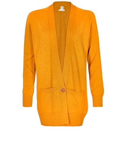 Hermes Mustard Long Cardigan, front view