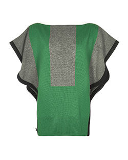 Hermes Poncho, Cashmere, Green/Grey, One Size, 3*