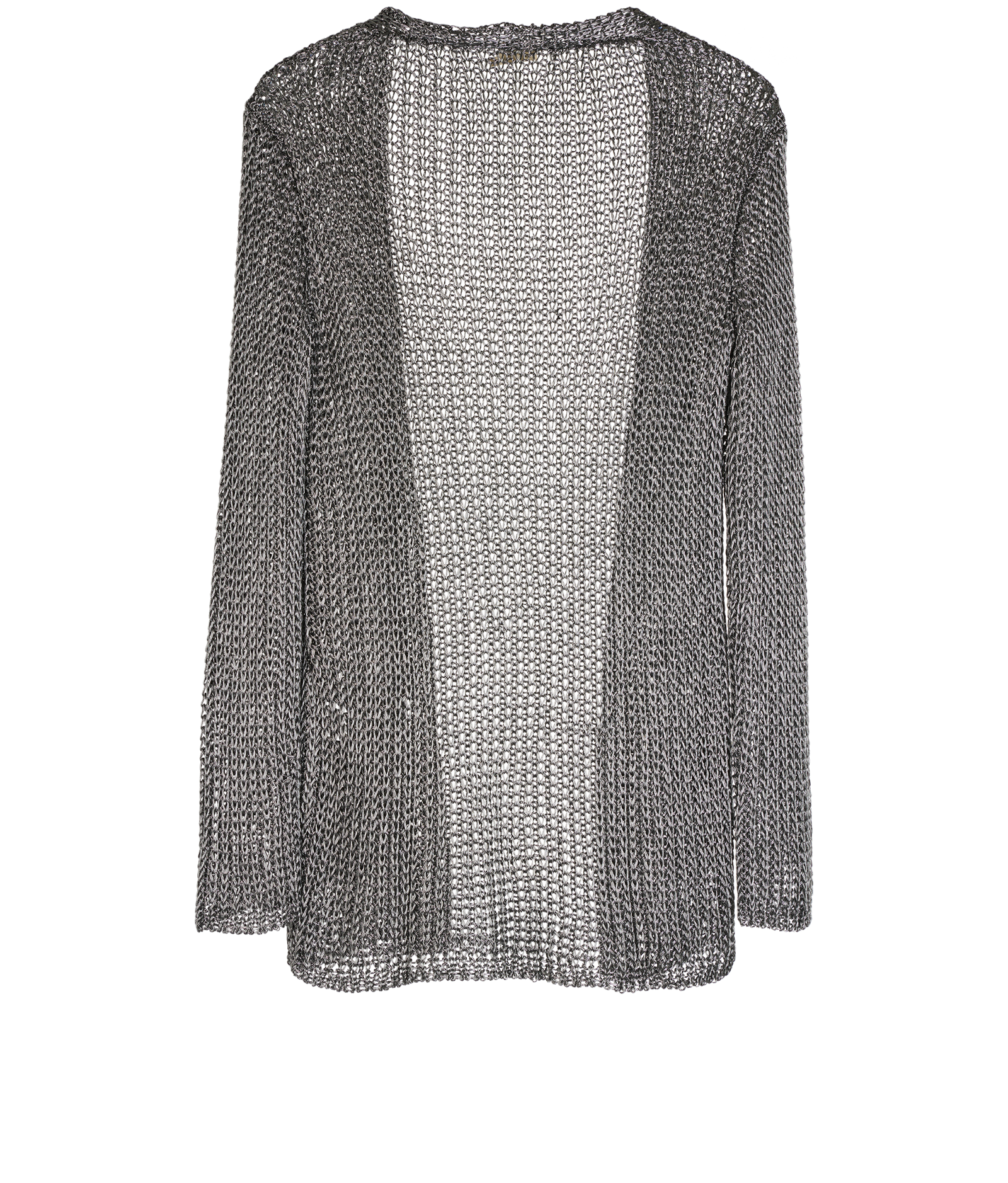 Hermes Metallic Crochet Cardigan, &pound;330, Clothing, Silver, Viscose, Back view