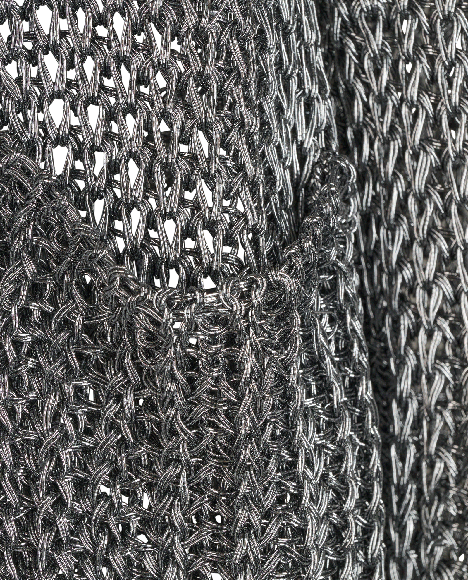 Hermes Metallic Crochet Cardigan, &pound;330, Clothing, Silver, Viscose, Other view