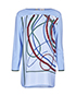 Hermes Fouets Et Badines Twill Tunic Sweater, &pound;765, Clothing, Blue, Silk/Wool, Front view