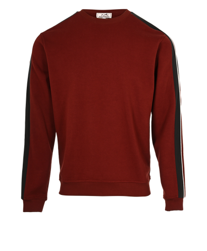 Hermes Run H Crewneck Sweatshirt, £350, Clothing, Burgundy, Cotton, Front view