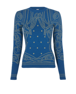 Hermès H Long Sleeve Jumper, Cashmere, Blue, UK6, 3*