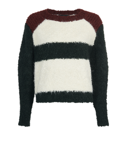 Isabel Marant Colour Block Jumper, Mohair, Cream/Green, UK12, 2*