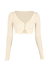 Jacquemus Le Cardigan Alzou Cropped Cardigan, £80, Clothing, Cream, Mohair/Polyester (Polymer), Front view