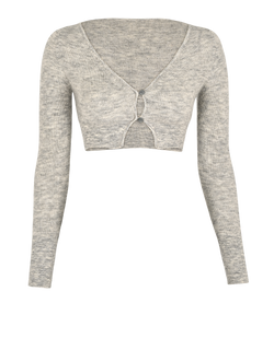 Jacquemus Le Cardigan Alzou Cropped Cardigan, Mohair/Poly, Grey, UK 6, 3*
