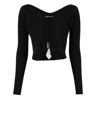 Jacquemus La Maille Pralu Longue Cardigan, &pound;80, Clothing, Black, Viscose, Front view