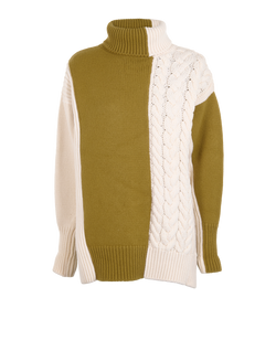 Joseph Chunky Roll Neck Jumper, Merino Wool, Cream, Sz S, 3*