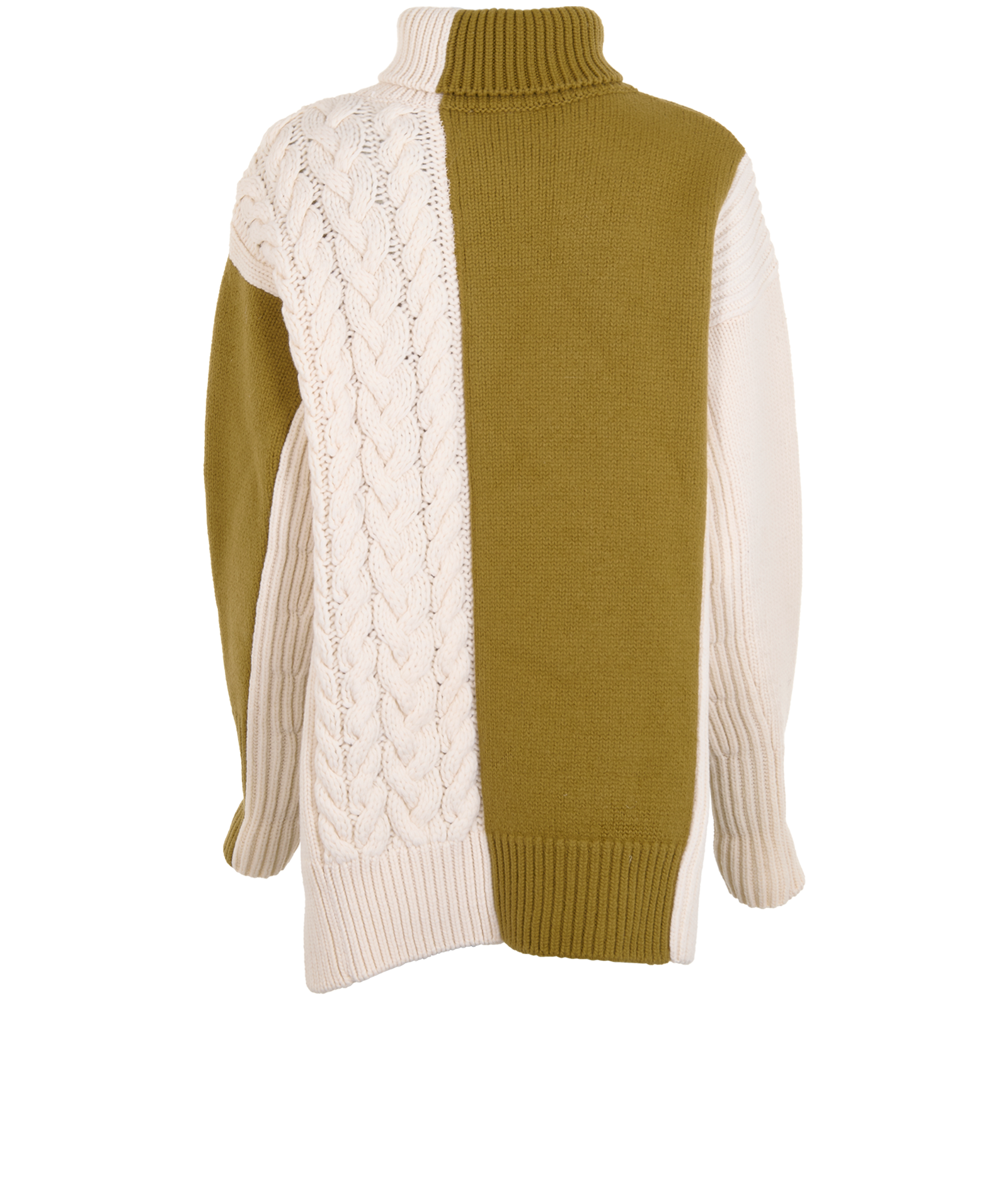Joseph Chunky Roll Neck Jumper, &pound;120, Clothing, Cream/Khaki, Wool, Back view