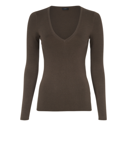 Joseph V Neck Jumper, front view