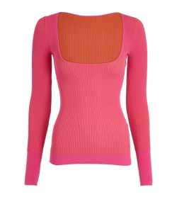 Jacquemus Ribbed Square Neck Jumper, Viscose, Pink, UK6, 3*