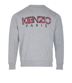 Kenzo Logo Sweatshirt, Mens, Cotton, Grey/Red, Sz S, 2*